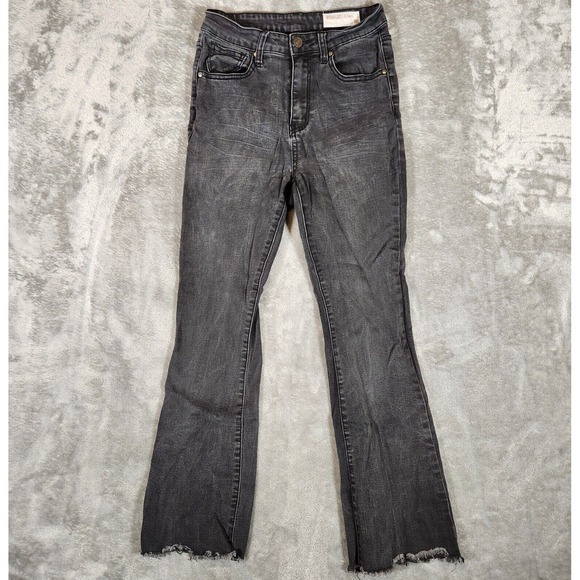 Wish List Jeans Women's 25X27 Medium Skinny Stretch Raw Hem Bootcut Black - Picture 1 of 14